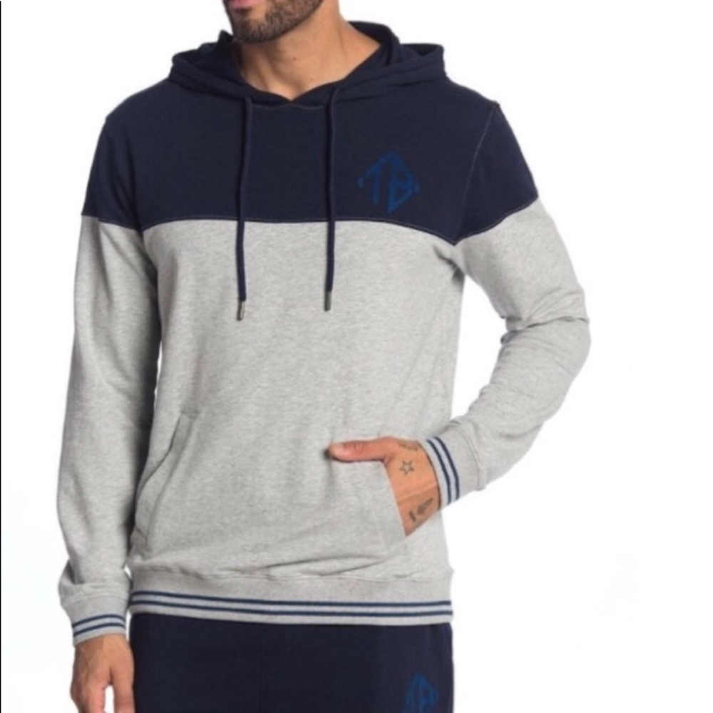 NWT Ted Baker Gray/Blue Long Sleeved Hoodie - Lg